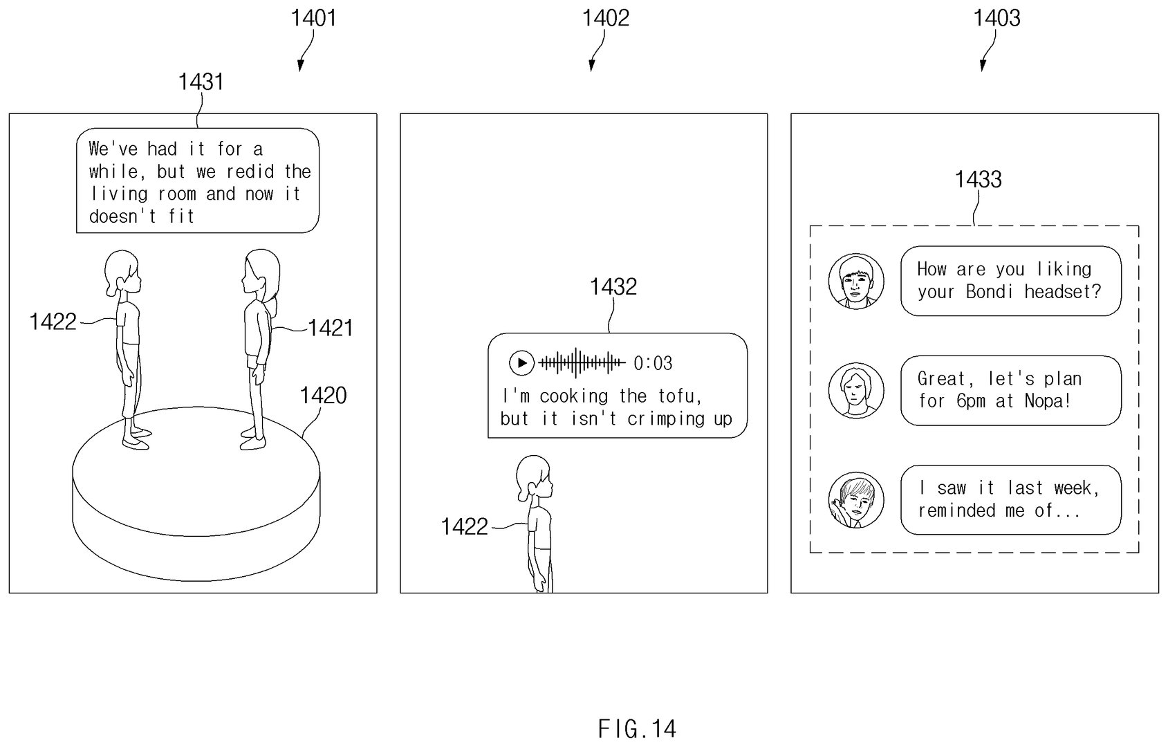 Avatar-based AR messaging app interactions