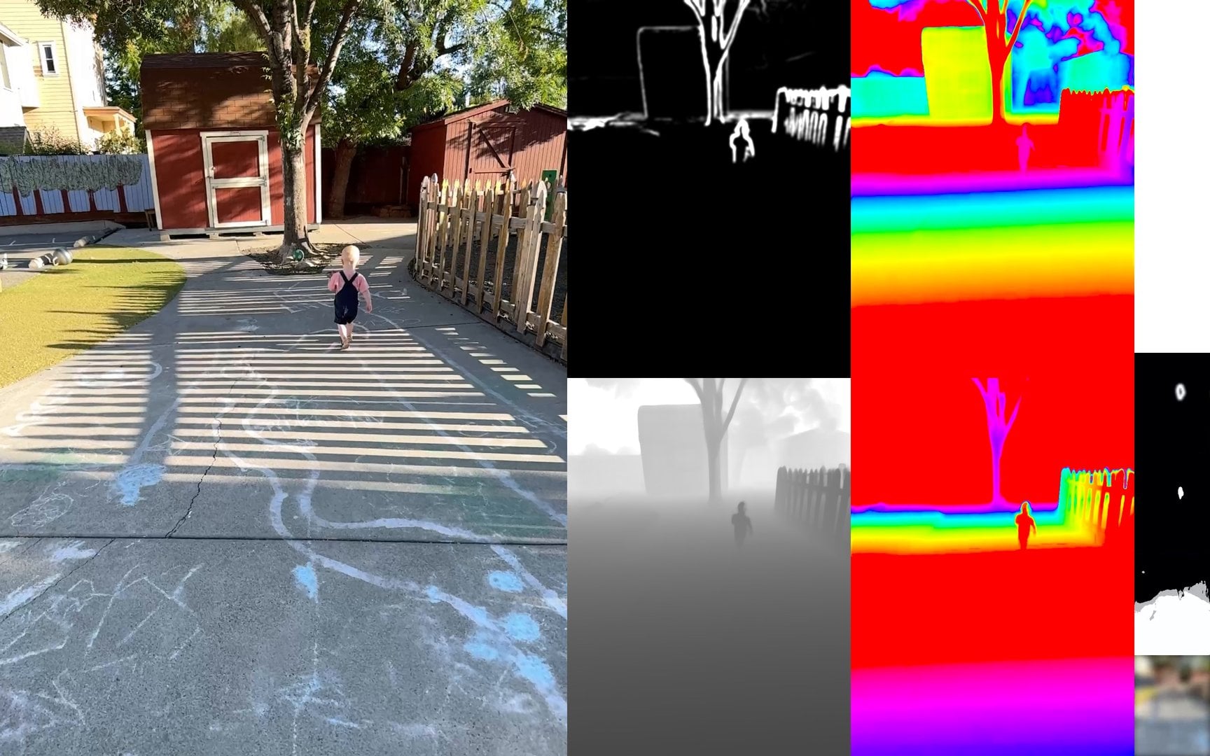 We experimented with many frame encodings, including this where we pack many “channels” of data into a single frame. This helps preserve data through compression and speed up playback compute time.